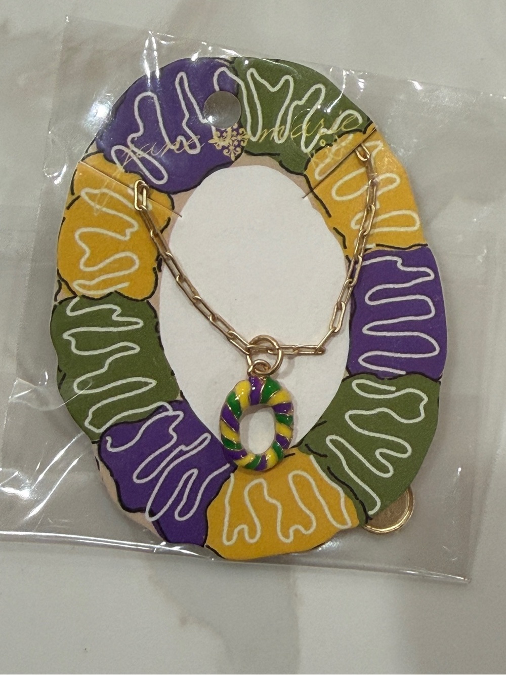 Jane Marie king cake Gold Charm Pendant Necklace - Women/little girl Jewelry